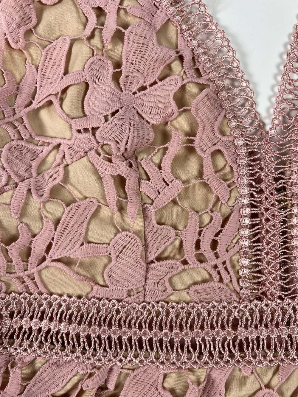 Romeo & Juliet Couture Rose Pink Floral Lace Sleeveless Mini Dress Size M